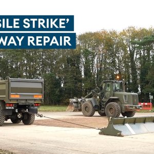 How the military work together to repair 'missile strikes' on a runway